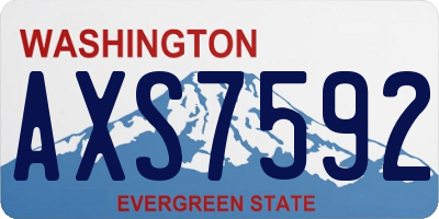 WA license plate AXS7592