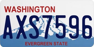 WA license plate AXS7596