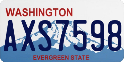 WA license plate AXS7598