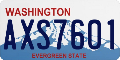 WA license plate AXS7601