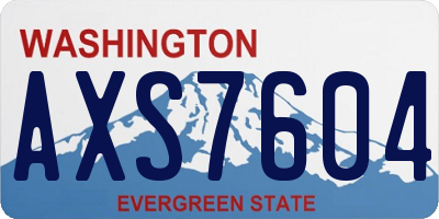 WA license plate AXS7604