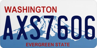WA license plate AXS7606