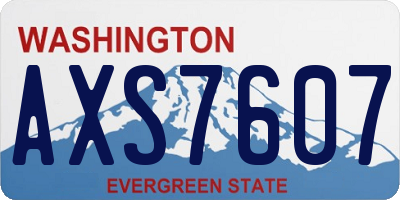 WA license plate AXS7607