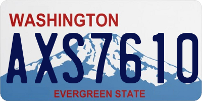 WA license plate AXS7610
