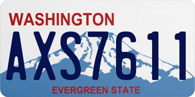 WA license plate AXS7611