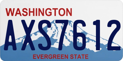 WA license plate AXS7612