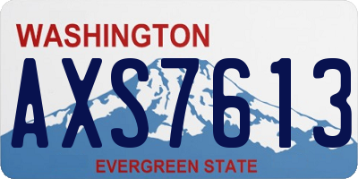 WA license plate AXS7613