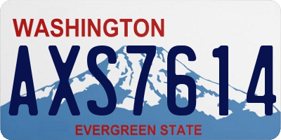WA license plate AXS7614