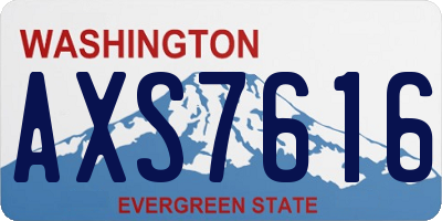 WA license plate AXS7616