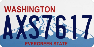 WA license plate AXS7617