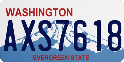 WA license plate AXS7618