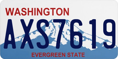 WA license plate AXS7619