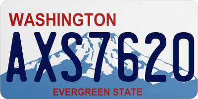 WA license plate AXS7620