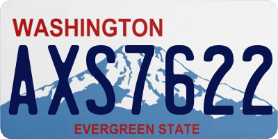 WA license plate AXS7622