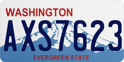 WA license plate AXS7623