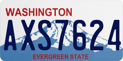 WA license plate AXS7624