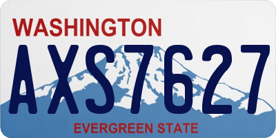 WA license plate AXS7627