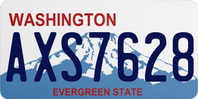 WA license plate AXS7628