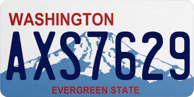 WA license plate AXS7629