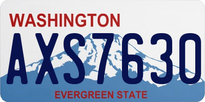 WA license plate AXS7630