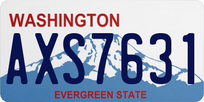 WA license plate AXS7631