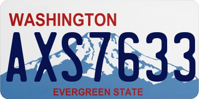 WA license plate AXS7633
