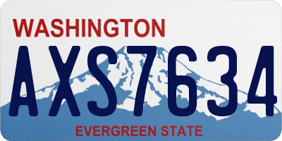 WA license plate AXS7634