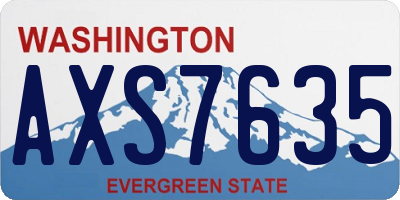 WA license plate AXS7635