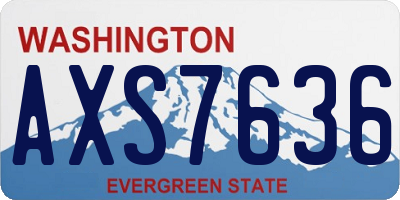 WA license plate AXS7636