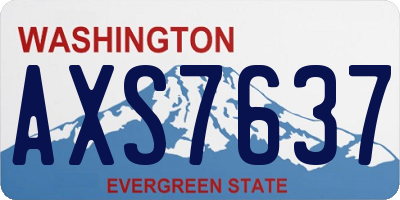 WA license plate AXS7637