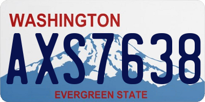 WA license plate AXS7638