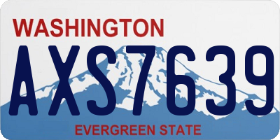 WA license plate AXS7639