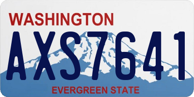 WA license plate AXS7641