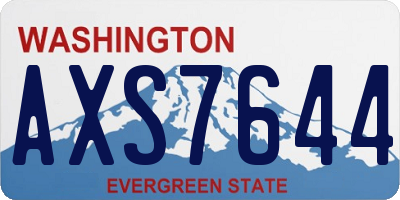 WA license plate AXS7644
