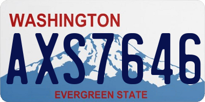 WA license plate AXS7646