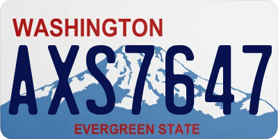 WA license plate AXS7647