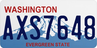 WA license plate AXS7648