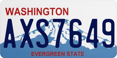 WA license plate AXS7649