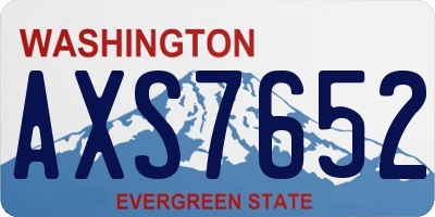 WA license plate AXS7652