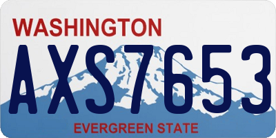 WA license plate AXS7653