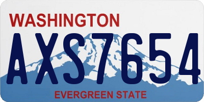 WA license plate AXS7654