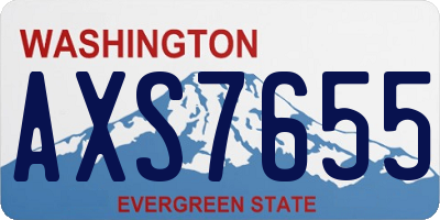 WA license plate AXS7655
