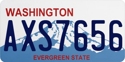 WA license plate AXS7656