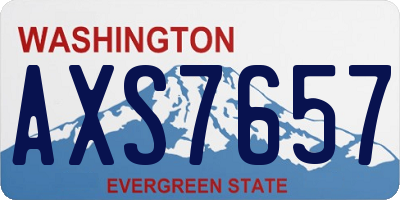 WA license plate AXS7657