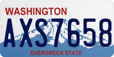 WA license plate AXS7658