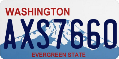 WA license plate AXS7660