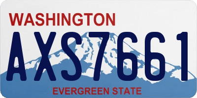 WA license plate AXS7661