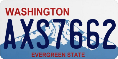 WA license plate AXS7662