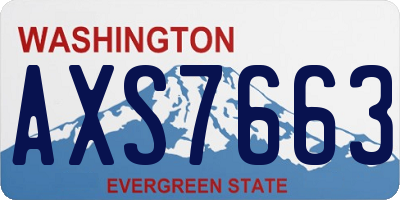 WA license plate AXS7663