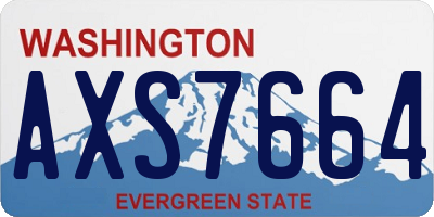 WA license plate AXS7664